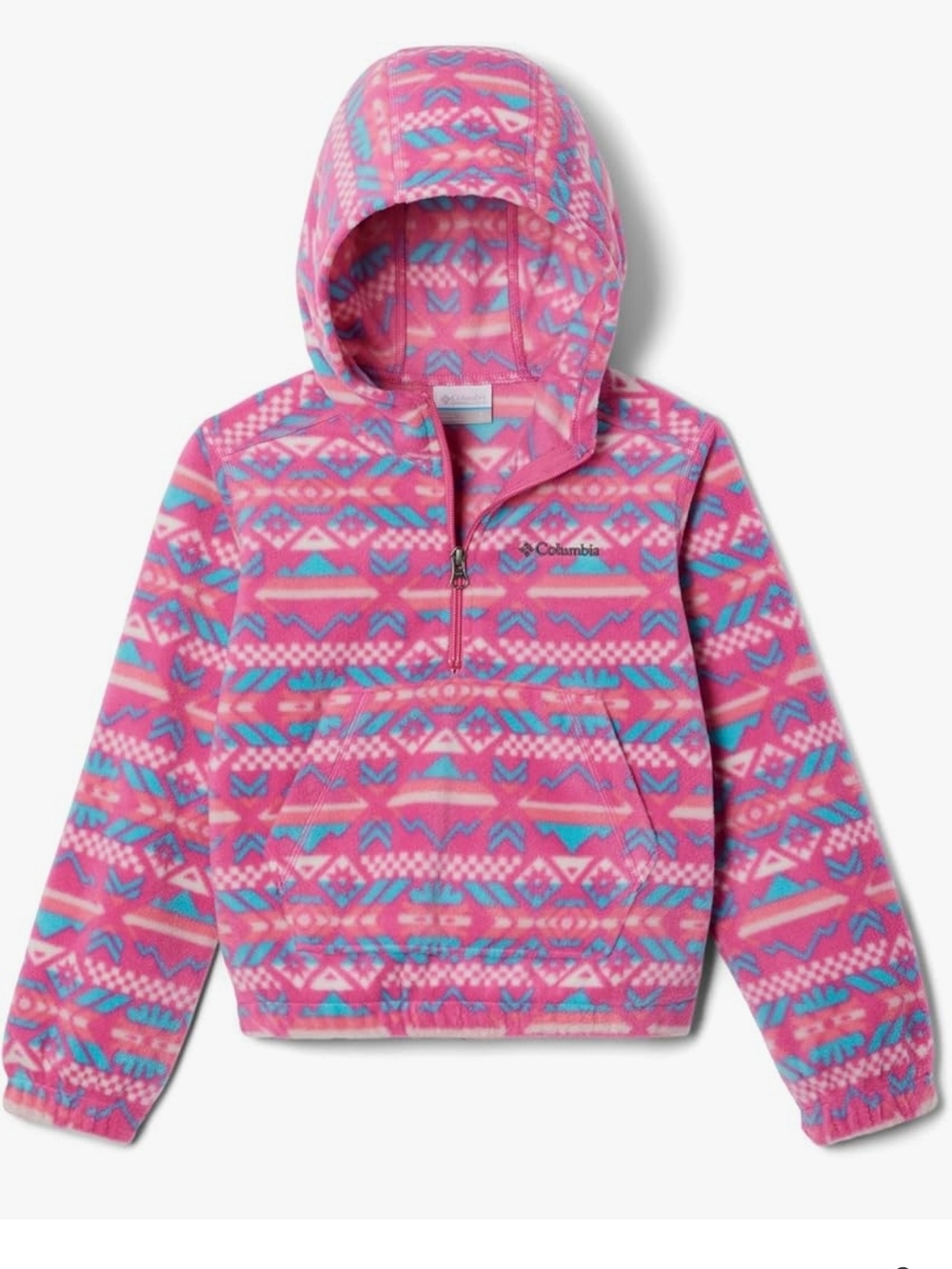 Columbia Girls' Pink Benton Springs Hooded Fleece Pullover XXS